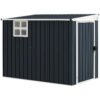Outsunny 7.6 x 4ft Garden Metal Shed, Outdoor Storage Shed with Window, 2 Vents and Lockable Door for Garden, Patio, Dark Grey