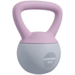 SPORTNOW 4KG Soft Kettlebell, Kettle Bell with Non-Slip Handle for Home Gym, Weight Lifting, Strength Training, Purple/Grey