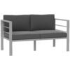Outsunny Two-Seater Aluminium Garden Sofa - Grey