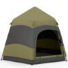 Outsunny Six Man Hexagon Camping Tent with Hang Hook and Carry Bag - Dark Green and Light Grey