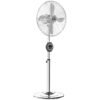 HOMCOM 16" Metal Pedestal Fan with Oscillating, Adjustable Height - Silver Tone