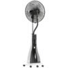 HOMCOM Pedestal Fan with Water Mist Spray, Spray Misting Fan with 75 Oscillation, Remote Control, Tilt Head, 3 Speeds, 3 Modes, 3 Mist, 3L Water Tank, Wheels, for Home, 125 cm