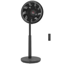 HOMCOM Pedestal Fan with Oscillating, Tilt, Adjustable Height, Black