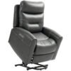 HOMCOM Power Lift Recliner Chair for Elderly, Overstuffed Faux Leather Riser and Reclining Chair with USB A+C Ports, Recliner Armchair for Living Room, Charcoal Grey