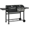 Outsunny Dual Fuel BBQ Grill - Black
