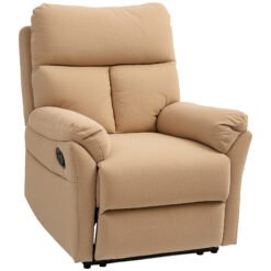 HOMCOM 140 Manual Reclining Armchair, with Footrest - Light Brown