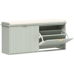 HOMCOM Elegant Ten Shoe Bench, with Top Seat - Green