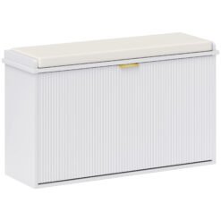 HOMCOM Elegant Eight Shoe Bench, with Top Seat - White