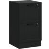 HOMCOM 2 Drawer Filing Cabinet with Lock, Office Storage Cabinet with Adjustable Hanging Bars for A4 Letter Size Files, Black