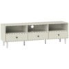 HOMCOM Multi-Storage Minimal TV Stand - Cream White