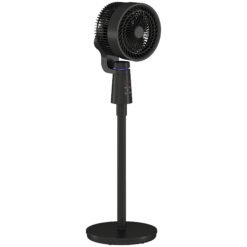 HOMCOM Pedestal Air Circulation Fan with Oscillating, Light Off, Black