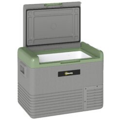 Outsunny 40L Portable Car Refrigerator - Light Green and Grey
