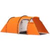 Outsunny 2-3 Man Tunnel Tents w/ Vestibule Camping Tent Porch Air Vents Weather-Resistant Shelter, Orange