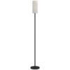 HOMCOM Floor Lamp for Living Room, Modern Standing Lamp with Linen Shade & Foot Switch, Minimalist Tall Pole Lampshade for Bedroom, Office, White