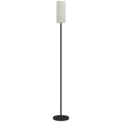 HOMCOM Floor Lamp for Living Room, Modern Standing Lamp with Linen Shade & Foot Switch, Minimalist Tall Pole Lampshade for Bedroom, Office, White