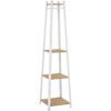 HOMCOM Compact Freestanding Coat Rack - White/Oak