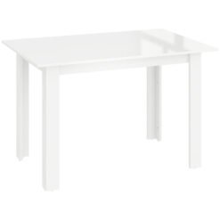 HOMCOM Extending Six-Person High Gloss Dining Table - White