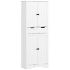 HOMCOM Tall Bathroom Storage Cabinet - White