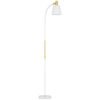 HOMCOM Floor Lamp for Living Room, Spotlight Reading Standing Lamp with Adjustable Height, Rocker on/off Switch, Indoor Task Lighting for Bedroom, Office, White (Bulb not Included)