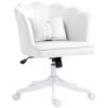 HOMCOM Velvet-Feel Petal Back Office Chair - White