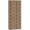 HOMCOM 640 CD Storage Tower - Nature Wood Finish