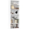 HOMCOM Six Shelf Bookcase - White