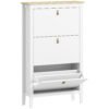HOMCOM Modern Three-Drawer Shoe Cabinet - White