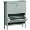 HOMCOM Modern Two-Drawer Shoe Cabinet - Green