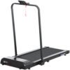 HOMCOM Foldable Walking Treadmill, with LED Display and Wheels, for Home, Office, Gym, Blue