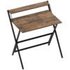 HOMCOM 81.5 cm Folding Computer Desk with Monitor Shelf - Rustic Brown