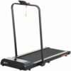 HOMCOM Foldable Walking Treadmill, with LED Display and Wheels, for Home, Office, Fitness Studio, Orange