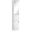 kleankin Tall Bathroom Cabinet with Mirror and Adjustable Shelf - High Gloss White