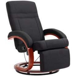 HOMCOM 135 Manual Reclining Swivel Chair, with Footrest - Black