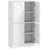 HOMCOM 4-Door Kitchen Storage Cabinet with Adjustable Shelves - White