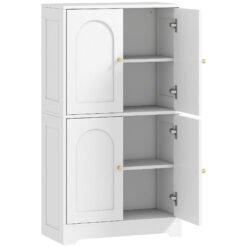 HOMCOM 4-Door Kitchen Storage Cabinet with Adjustable Shelves - White