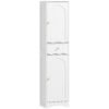 HOMCOM Tall Bathroom Cabinet with Arched Doors - White