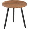 HOMCOM Modern Round Coffee Table with Steel Frame for Small Space, Sofa Beside, Living Room, Bedroom, Chestnut Wood Effect