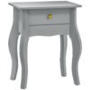 HOMCOM French Style Side Table with Drawer - Grey