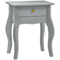 HOMCOM French Style Side Table with Drawer - Grey