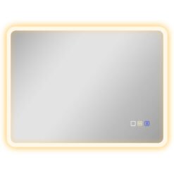 HOMCOM 80 x 60cm LED Bathroom Mirror, with Bluetooth - Silver Tone