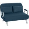 HOMCOM Two-Seater Click-Clack Sofa Bed - Navy Blue