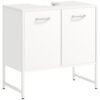 HOMCOM Bathroom Vanity Unit, Under Sink Storage Cabinet with Soft-Close Doors for Basin without or with Pedestal, White