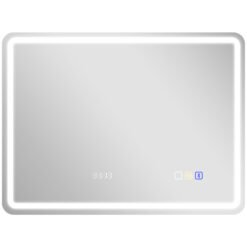 HOMCOM 80 x 60 cm Bluetooth Bathroom Mirror - Silver-Tone