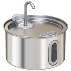 PawHut 2.5L Stainless Steel Cat Water Fountain for Drinking with Ultra-Silent Pump, Water-Level Window, 7 Filters