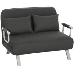 HOMCOM Two-Seater Click-Clack Sofa Bed - Charcoal Grey