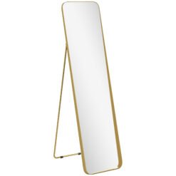 HOMCOM 40 x 160 cm Rectangular Full Length Mirror - Gold Tone