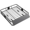 HOMCOM Universal Roof Rack Basket Tray, 90.7 kg Steel Car Rooftop Luggage Cargo Carrier Holder with Wind Fairing, Side Rails for SUVs, Pickups, Sedans, Off-Road Vehicles, 110.5 x 99.5 x 18.5 cm, Black