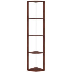 HOMCOM RGB Standing Lamp with Shelves, 4-Tier LED Floor Lamp with Multiple Lighting Modes, Brown