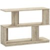 HOMCOM S-Shaped Side Table - Natural Wood Finish
