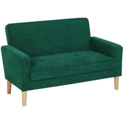 HOMCOM Two-Seater Velvet-Feel Sofa - Green